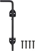 12" Cane Bolt Heavy-Duty Drop Rod for Gate, Gate Ground Latch for Wooden Fences Metal Gates Doors, Metal Gates Doors Stopper for Gate Ground, Wrought Iron Gate Latches, Black Finish(1 Pack)