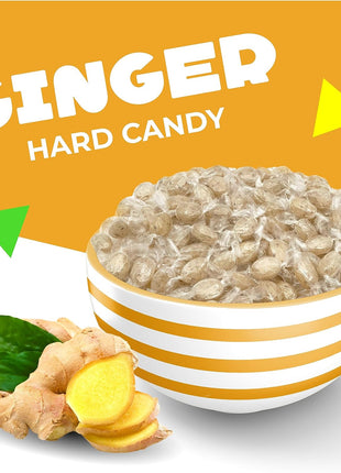 Ginger Candy | 1 Lb Bag - Approx. 90 Count | Hard Candy Individually Wrapped | Ginger Candies for Office Bowls, Gifting & Favors | Classic Flavor