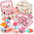 Tea Party Set for Little Girls, Flower Tea Sets Toys for Toddlers Girls Age 3 4 5 6 Year Old, Toddler Kids Kitchen Pretend Play Toys
