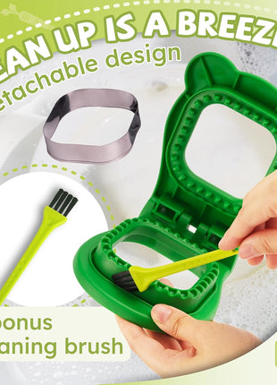 Uncrustables Sandwich Maker Sealer Cutter, Crustless Sandwich Cutter, PB&J Uncrustable Maker - Color Green, Square Shape