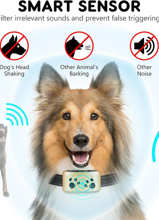 Dog Bark Collar,  Smart Bark Collar for Small Medium Large Dogs anti Bark Collars with 4 Training Modes and 7 Level Sensitivity, Barking Collar