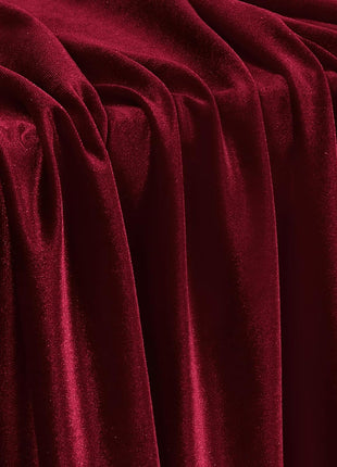 Burgundy Stretch Velvet Fabric 60 Inch Wide, 5 Yard Soft Stretchy Fabric for Sewing Clothes, Apparel, Costume, Crafts - 90% Polyester 10% Spandex