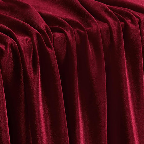 Burgundy Stretch Velvet Fabric 60 Inch Wide, 5 Yard Soft Stretchy Fabric for Sewing Clothes, Apparel, Costume, Crafts - 90% Polyester 10% Spandex