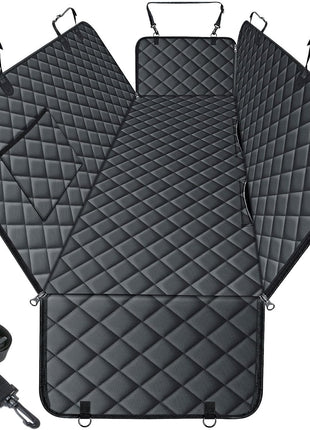Waterproof Dog Car Seat Cover for Back Seat - Durable, Scratch Proof Pet Hammock with Nonslip Design & Storage Pockets, Fits Cars, Suvs, Trucks- S, Black
