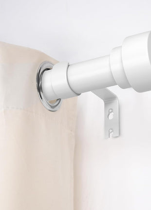 Curtain Rods for Windows 72 to 144, 1 Inch Adjustable White Extra Long Heavy Duty Curtain Rod for Patio Bedroom, Modern Style Indoor Outdoor Window Drapery Rods with End Caps, Size 32" - 150"
