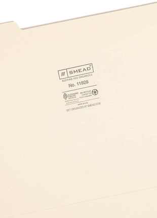 File Folder, 1/3-Cut Tab, Assorted Positions, Letter Size, Manila, 24 per Pack (11928)