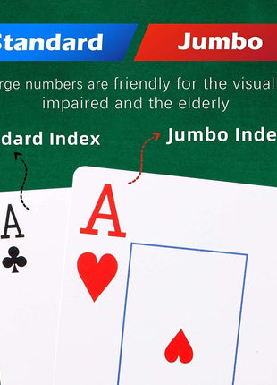 Plastic Waterproof Playing Cards 4 Pack Poker Card Jumbo Large Print Playing Cards for Adults Seniors Bulk Decks of Cards Set Poker Cards