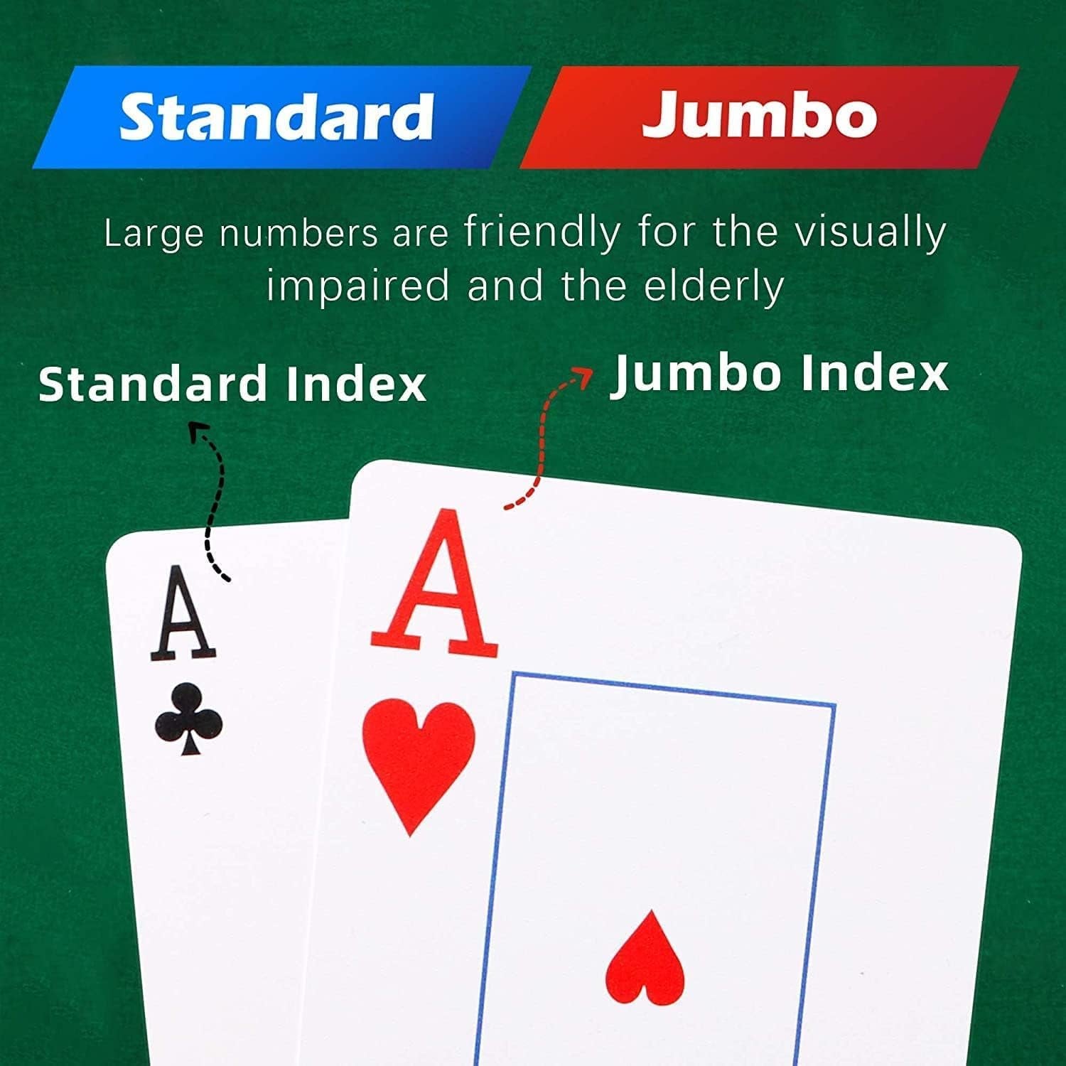 Plastic Waterproof Playing Cards 4 Pack Poker Card Jumbo Large Print Playing Cards for Adults Seniors Bulk Decks of Cards Set Poker Cards