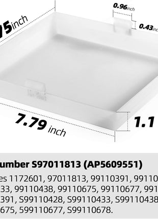 2-Pack AP5609551 8’’ X 7’’ Light Cover Compatible with Nutone, Broan, Kenmore (S97011813) Bathroom Vent Fan Light– Made from Heavy Duty Plastic(Upgraded Version)