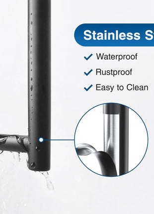 Paper Towel Holder - Self-Adhesive or Drilling, Matte Black Wall Mounted Rack - SUS304 Stainless Steel Kitchen Roll Dispenser under Cabinet