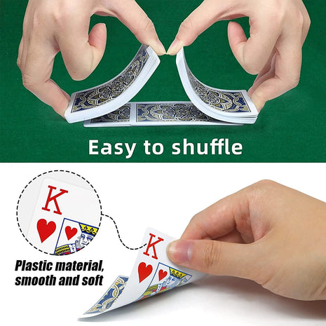 Plastic Waterproof Playing Cards 4 Pack Poker Card Jumbo Large Print Playing Cards for Adults Seniors Bulk Decks of Cards Set Poker Cards