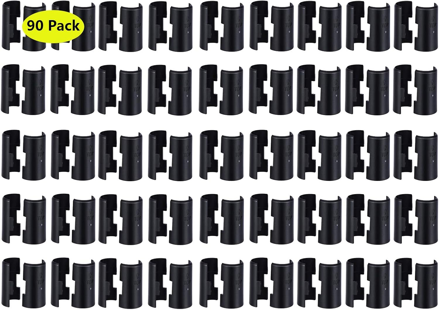 Wire Shelf Clips for 3/4 Inch Post - 90Pack 45Pairs of Wire Rack Lock Clip(3/4"D X 5/4"H) Replacements for Metal Shelving Sleeves System, Plastic Parts for Stability and Layer Spacing Adjustment