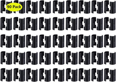 Wire Shelf Clips for 3/4 Inch Post - 90Pack 45Pairs of Wire Rack Lock Clip(3/4"D X 5/4"H) Replacements for Metal Shelving Sleeves System, Plastic Parts for Stability and Layer Spacing Adjustment