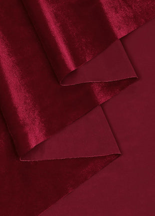 Burgundy Stretch Velvet Fabric 60 Inch Wide, 5 Yard Soft Stretchy Fabric for Sewing Clothes, Apparel, Costume, Crafts - 90% Polyester 10% Spandex