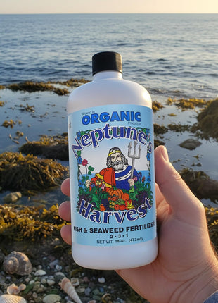 Fish & Seaweed Liquid Fertilizer (2-3-1) - 18Oz Pint - Plant Food for Garden - Indoor & Outdoor Organic Plant Fertilizer for Vegetables, Flowers, Fruit, Trees & Lawns