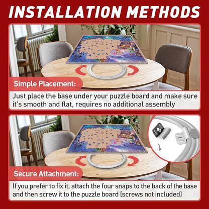 Rotating Puzzle Board Base - 360° Swivel Turntable for Jigsaw Puzzles 1000/1500 Piece Lazy Susan Spinner Table - Puzzle Accessories for Adults and Kids