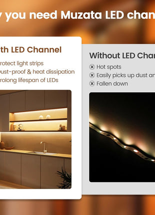 6Pack 3.3FT/1M V Shape LED Channel Silver Aluminum LED Strip Diffuser Channel with Milky White Cover Frosted Corner Lighting Easy Installation V1SW WW 1M