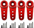 4Pack Aluminum 15T Servo Horn Arms RC Mini Servo Horns Toy Car Accessories Compatible with Emax ES08MA Servo Fit for Axial SCX24 1/24 RC Crawler (Red)