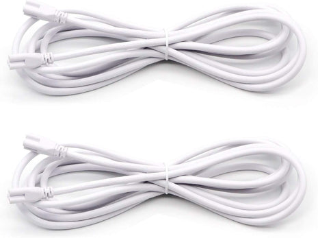 T5 T8 Extension Cords, 10 Ft 3 Meter Connectorcord, 3-Prong Extended Power Cable for Integratedled Tube Light, Single LED Shop Garage Lightfixture, under Cabinet Lights Pack of 2(10FT 2Pcs)