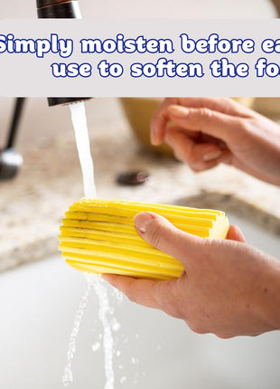 Damp Duster, Multipurpose Dusters for Cleaning - Wooden & Venetian Blind Cleaner Tool, Ridged Wet Dust Sponge for Skirting Board, Radiator, Blinds & Mirrors, Home Cleaning Products, Pink