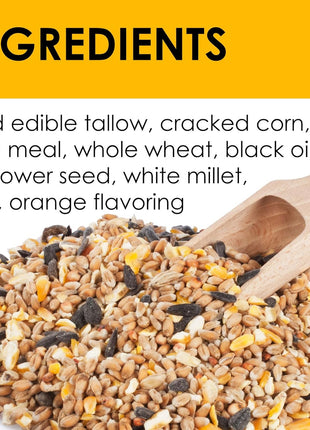 Orange Twist All Season No Mess Suet Cake Birders Pack, Food for Woodpeckers, Cardinals, Siskins, Sparrows, Finch'S & Many More Wild Birds & More - 10Oz, (Pack of 16)