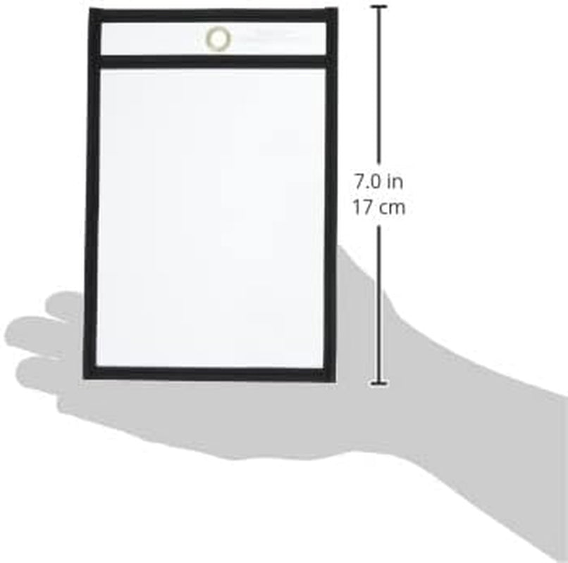 Stitched Shop Ticket Holders, Both Sides Clear, 4 X 6 Inches, 25 per Box (46046)