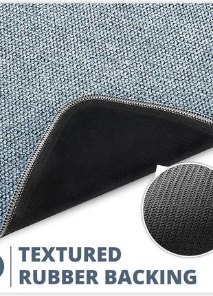 Bath Mat,Ultra Thin Bathroom Rugs,Rubber Bath Mats for Bathroom,No Slip Bath Rugs,Quick Dry,Machine Washable,Low Pile,Absorbent,Shower Outside,Sink,Home Decor Accessories.Blue,1'5"X2'3"(17X27Inch)