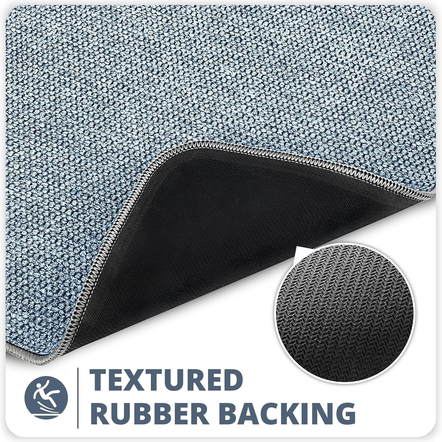 Bath Mat,Ultra Thin Bathroom Rugs,Rubber Bath Mats for Bathroom,No Slip Bath Rugs,Quick Dry,Machine Washable,Low Pile,Absorbent,Shower Outside,Sink,Home Decor Accessories.Blue,1&