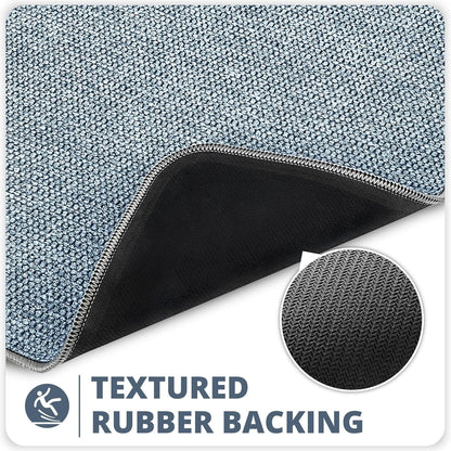 Bath Mat,Ultra Thin Bathroom Rugs,Rubber Bath Mats for Bathroom,No Slip Bath Rugs,Quick Dry,Machine Washable,Low Pile,Absorbent,Shower Outside,Sink,Home Decor Accessories.Blue,1&