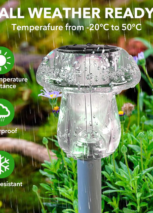 Solar Lights Outdoor, 8 Pack Mushroom Lights outside Waterproof, Solar Powered LED Lighting for Garden, Yard, Landscape, Path, Pathway, Lawn, Walkway, Driveway, Backyard Decor (Warm White)