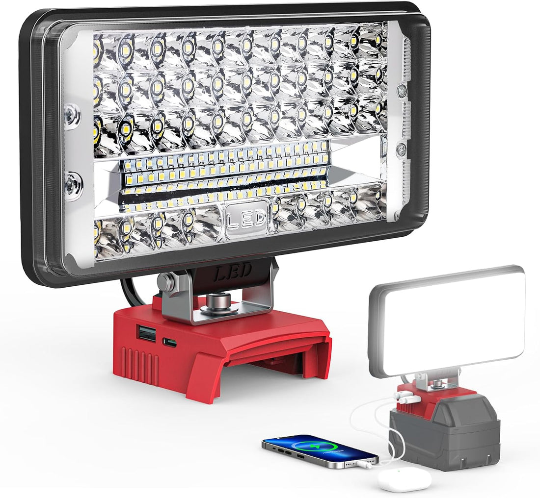 LED Work Light Compatible with Milwaukee 18V Battery, 7&