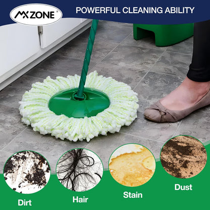 3 Pack Mop Head Replacement for Libman Tornado, Spin Mop Replacement Head ONLY Compatible with Libman, Easy to Replace, Machine Washable, Green and White (NOT for Old Version)