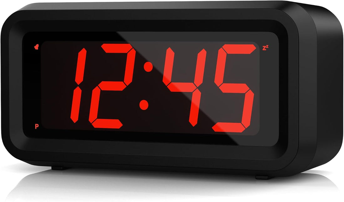Alarm Clock, LED Digital Clock, Small Wall Clock, Battery Operated, Adjustable 3-Level Led Brightness, Dim Night Mode, 12/24Hr, Cordless, Constantly 1.2&