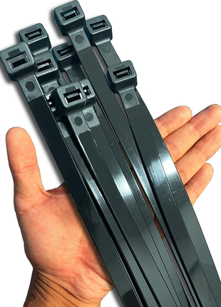 Black Zip Ties Heavy Duty 20 Inch Outdoor, 250Lb Extra Large Cable Tie Wraps Long Plastic Wire Ties Wide Big Strong Thick Zipties 40 Pack