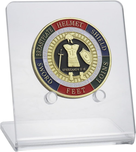 Challenge Coin Display Holder, Acrylic Mini Easel, Sturdy Medallion Collection Storage Stand, 1 Pack