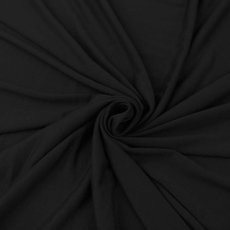 Cotton Spandex Fabric 95% Cotton 5% Spandex - 60" Wide Stretch Fabric by the Yard for Sewing Activewear Leggings Tops Loungewear DIY Apparel - Black, 1 Yard Pre Cut