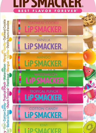 Original & Best Holiday Flavored Lip Balm Party Pack, Oatmeal Cookie, Vanilla, Mango, Watermelon, Tropical Punch, Cotton Candy, Kiwi, Strawberry, Clear