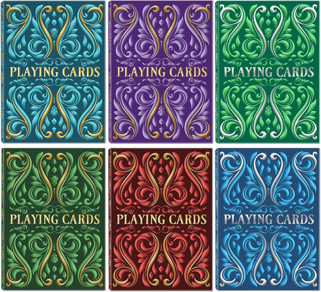 Playing Cards 12 Pack, Decks of Cards, Poker Size Standard Index Deck in 6 Unique Colors, Playing Cards Bulk for Family Game Night, Blackjack, Pinochle, Canasta, Party Supplies Travel Card Games (12)