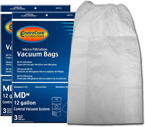 Replacement Micro Filtration Vacuum Cleaner Dust Bags for Modern Day 12 Gallon Central Vacuums 6 Pack