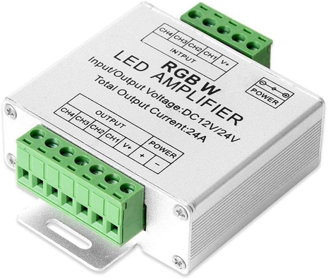 Single Color CCT RGB RGBW 4 Channel Signal Amplifier Controller Work with 2PIN 3PIN 4PIN 5PIN DC12V/DC24V Max 24A 5050SMD LED Strip Suitable for Long Distance Light Projects