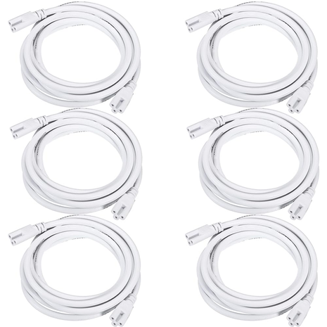 T5 T8 LED Double End 3Pin Lamp Connecting Wire Ceiling Lights Daylight Integrated Tube Cable Linkable Cords for LED Tube Lamp Holder Socket Fittings with Cables White Color (6)
