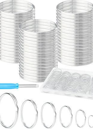 70PCS Split Key Rings,1.5" Heavy Duty Metal Keyrings,Bulk Keychain Rings,Silver Key Ring Accessories for Keychains,Crafts,Car Keys,Pet Collars and DIY Projects