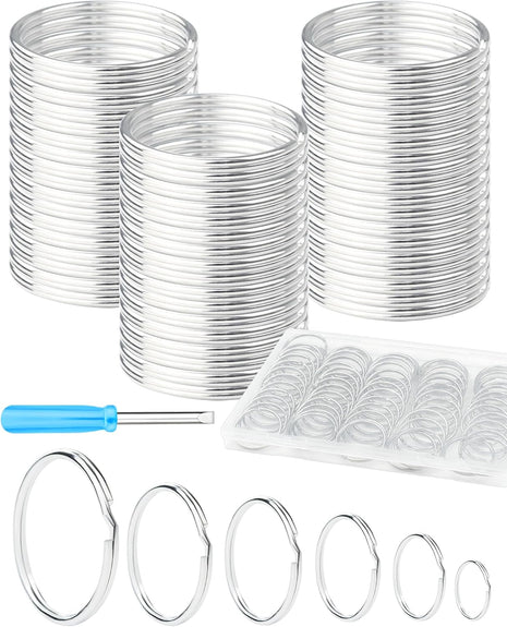 70PCS Split Key Rings,1.5" Heavy Duty Metal Keyrings,Bulk Keychain Rings,Silver Key Ring Accessories for Keychains,Crafts,Car Keys,Pet Collars and DIY Projects