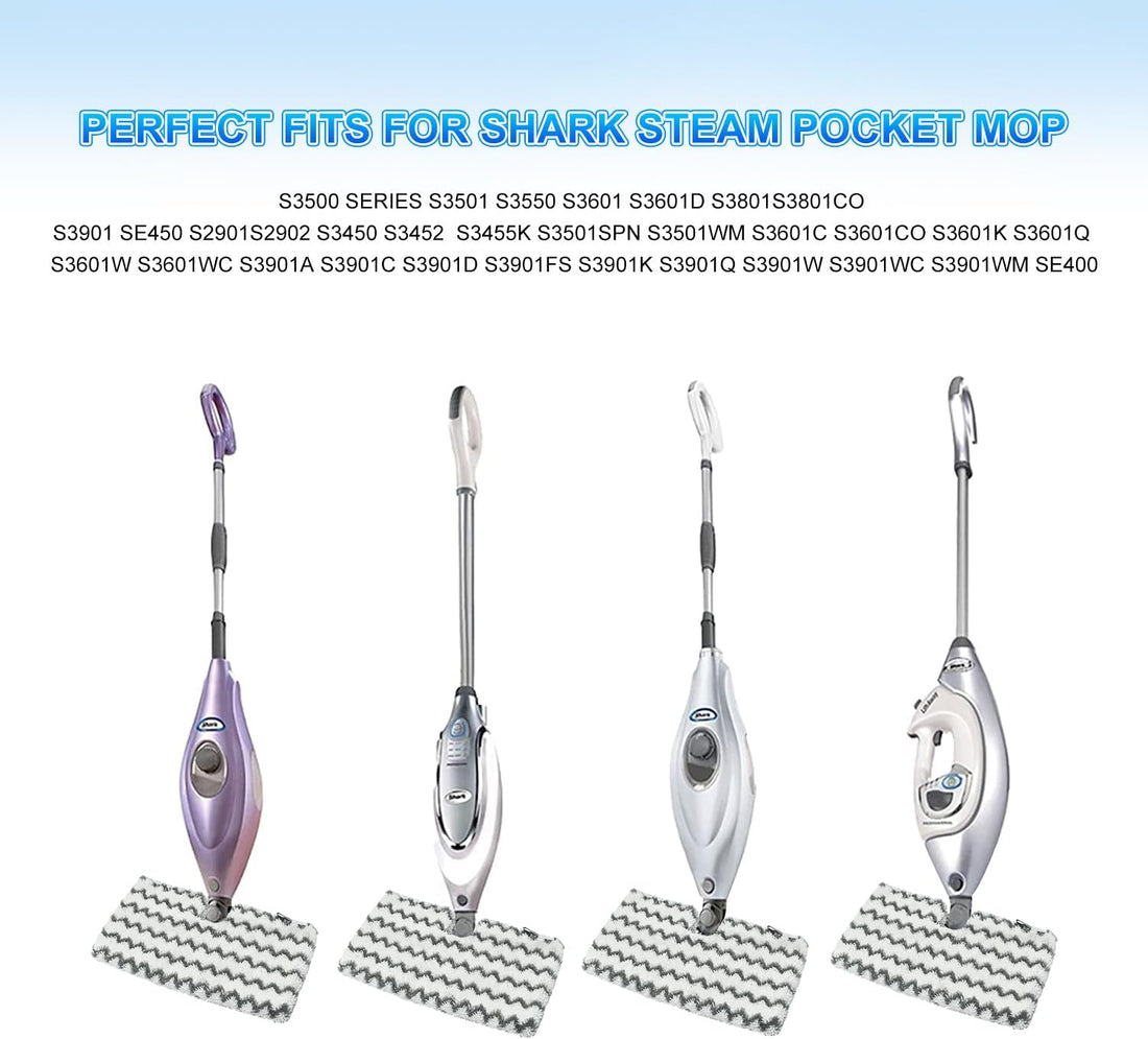 6 Pack Steam Mop Replacement Pads for Shark S3500 Series Steam Mop S3501 S3601 S3550 S3901 SE450 S3801CO S3601D S2901 S2902 Steam Pocket Mop, Reusable Heavy Scrub Steam Mop Pads for Floor Cleaning