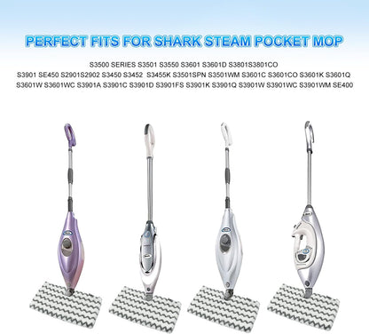 6 Pack Steam Mop Replacement Pads for Shark S3500 Series Steam Mop S3501 S3601 S3550 S3901 SE450 S3801CO S3601D S2901 S2902 Steam Pocket Mop, Reusable Heavy Scrub Steam Mop Pads for Floor Cleaning
