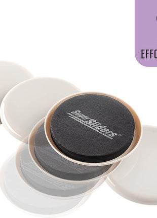 3 1/2" round Reusable Furniture Sliders for Carpet Easily Move Medium to Large Sized Items across Carpet, 4 Pack Beige