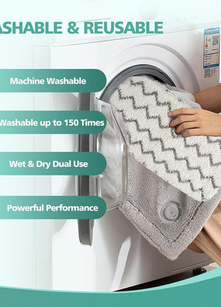 4 PCS Replacement Pads Accessory for Shark Steam Mop S1000, S1000A, S1000C, S1000WM, S1001C, S2001 Dirt Grip Pads, Microfiber Washable & Reusable