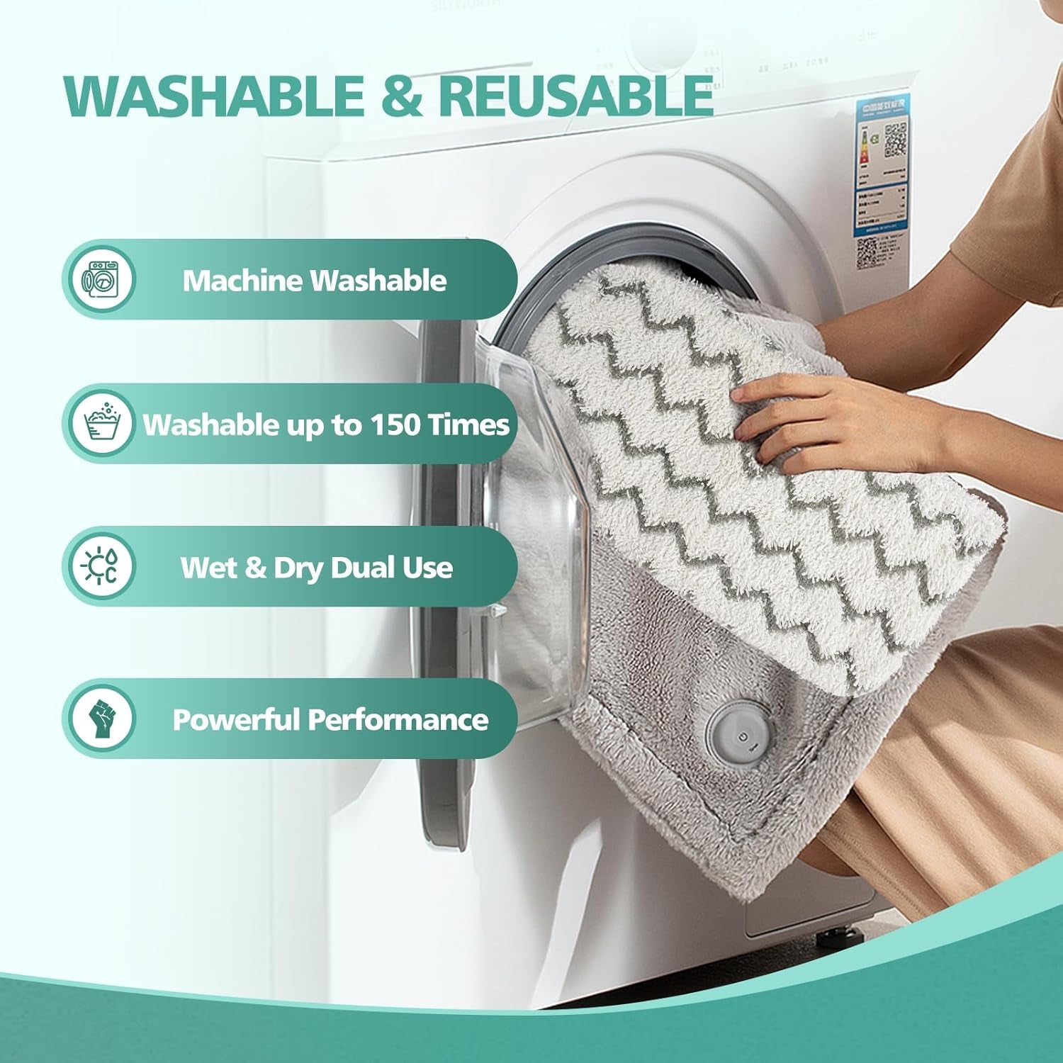 4 PCS Replacement Pads Accessory for Shark Steam Mop S1000, S1000A, S1000C, S1000WM, S1001C, S2001 Dirt Grip Pads, Microfiber Washable &amp; Reusable
