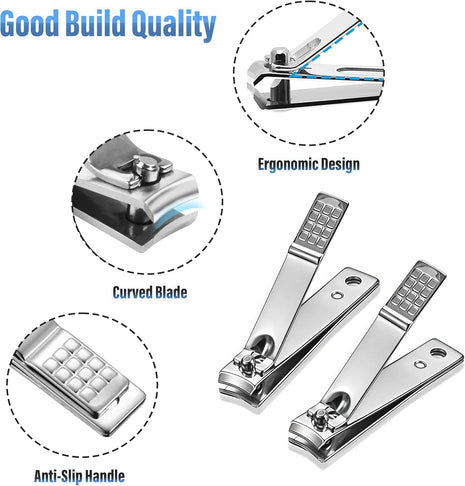 60 Pcs Stainless Steel Nail Clippers Toenail Clippers Bulk for Men Women Seniors, Toe Nail Clipper Pack Fingernail Clipper Bulk for Home, Travel, Homeless, Bulk Use (Medium Size, Silver)