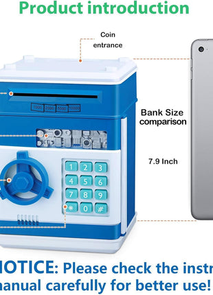 Piggy Bank for Boys Toys Age 6-8 8-10 - Kids Toys for 4 5 6 7 8 9 10 Year Old Boy Gifts - ATM Machine Money Saving Box for Kids Boy Christmas Birthday Gifts